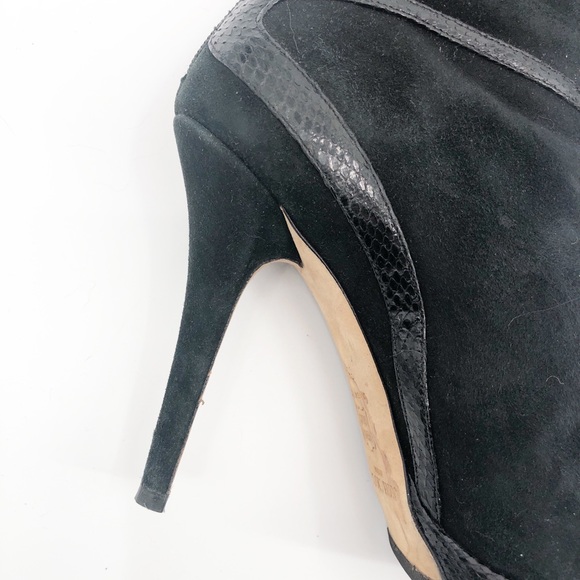 - Jimmy Choo Suede & Snakeskin Stiletto Boots 38.5 - Picture 7 of 10